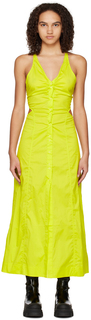 Желтое платье-макси с крест-накрест GANNI