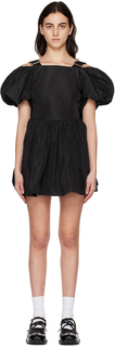 Черное мини-платье со шлейфом Simone Rocha