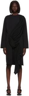 Черное мини-платье с драпировкой MM6 Maison Margiela