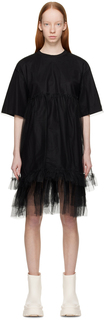 Черное мини-платье со сборками MSGM