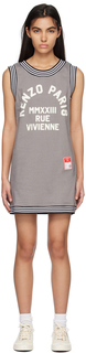 Серое мини-платье Kenzo Paris &apos;Rue Vivienne&apos;