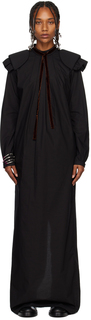Черное платье-макси-рубашка Raf Simons
