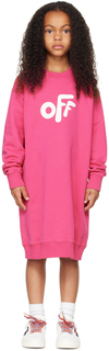 Детское розовое платье с круглым вырезом Off-White