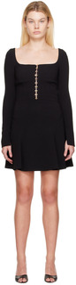 Черное мини-платье с крючками Blumarine