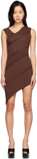 Эксклюзивное коричневое мини-платье SSENSE с открытыми швами KIM SHUI