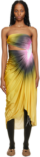 Желтое фирменное платье-макси FAL-ASH