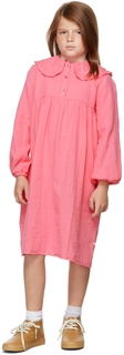 Детское розовое платье с воротником-стойкой Repose AMS