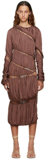 Эксклюзивное коричневое макси-платье SSENSE с пазлами Isa Boulder