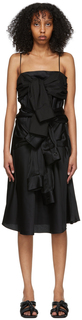 Черное платье-миди из вискозы MM6 Maison Margiela