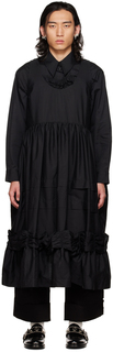 Эксклюзивное черное платье SSENSE со сборками из лент Simone Rocha
