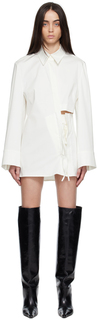 Мини-платье Off-White со шнуровкой и вырезами Yuzefi