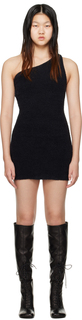 Черное текстурированное мини-платье Hailey Bieber Edition WARDROBE.NYC