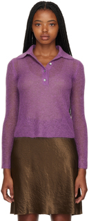 Пурпурная рубашка-поло с начесом Vince