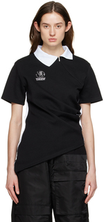 Черная футболка-поло для гольфа с перекрученным краем SPENCER BADU