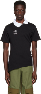 Черная футболка-поло для гольфа с перекрученным краем SPENCER BADU