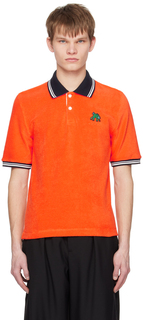 Оранжевая футболка-поло с нашивкой Marni