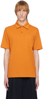Оранжевая рубашка-поло с карманами Dries Van Noten