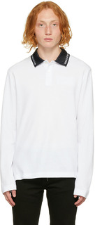 Белая футболка-поло с длинным рукавом Versace Jeans Couture