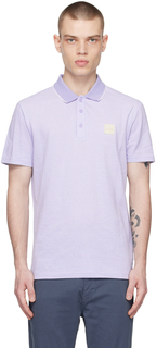 Пурпурная футболка-поло с тремя пуговицами BOSS