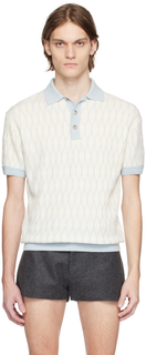 Белая футболка-поло с текстурным узором King &amp; Tuckfield