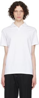 Белая футболка-поло с расстегнутым воротником Filippa K