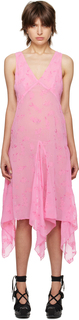 Эксклюзивное розовое платье миди SSENSE Anna Sui