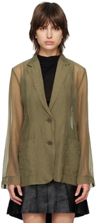 Зеленый прозрачный пиджак Helmut Lang
