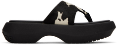 Черно-белые кожаные сандалии с принтом Acne Studios