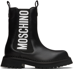 Черные ботинки челси с логотипом Moschino