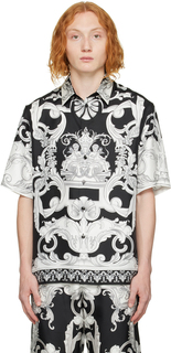 Черно-белая рубашка в стиле барокко Versace