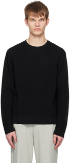 Черный свитер с диагональной деталью Solid Homme