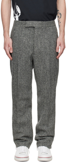 Серые классические брюки с ремешком на спине Thom Browne