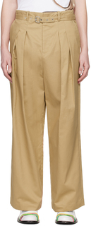Бежевые широкие брюки со складками JW Anderson