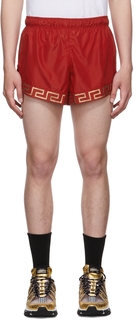 Красные шорты Greca Versace Underwear