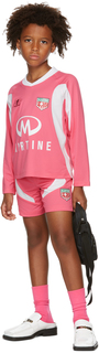 SSENSE Эксклюзивные детские розово-белые футбольные шорты из джерси Martine Rose