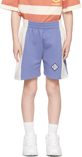 Детские шорты синего и белого цвета с боковыми вставками Wynken