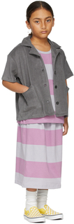 Детская юбка-миди в фиолетово-серую полоску Main Story