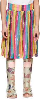 Детская многоцветная полосатая юбка миди Marc Jacobs