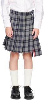 Детская серая плиссированная юбка Thom Browne