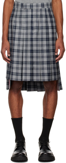 Серая юбка с ремешком на спине Thom Browne