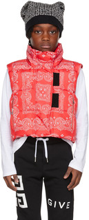 Детский красный пуховый жилет-бандана Givenchy