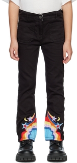 Детские черные джинсы с вышивкой Cosmic Stella McCartney