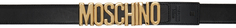 Черный кожаный ремень с логотипом Moschino