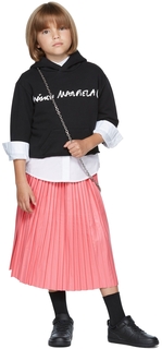 Детская розовая плиссированная юбка из искусственной кожи MM6 Maison Margiela
