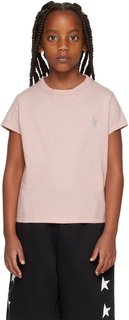 Детская розовая футболка со звездами Golden Goose