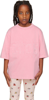 Детская розовая рваная футболка GCDS Kids