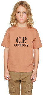 Детская розовая футболка с логотипом C.P. Company Kids