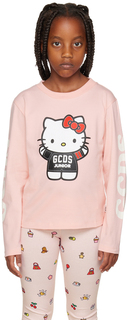 Детская розовая футболка с длинным рукавом Hello Kitty Edition GCDS Kids