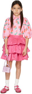 Детская розовая юбка с рюшами CRLNBSMNS