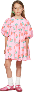 Детское розовое платье с цветочным принтом CRLNBSMNS